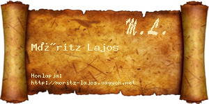 Móritz Lajos névjegykártya